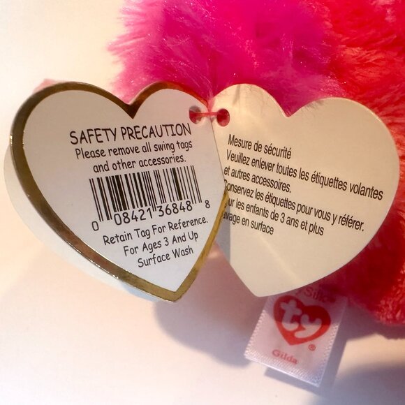 Ty Beanie Boos GILDA the Pink Flamingo Plush 6.25” with Tag - Picture 11 of 14